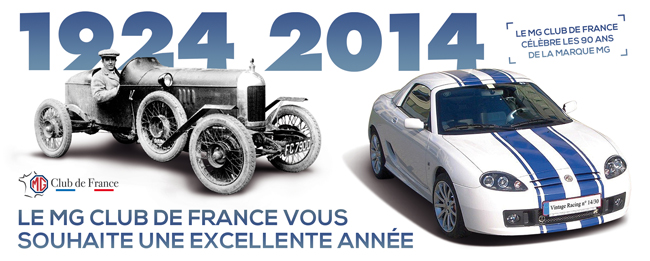 Carte de voeux du MG Club de France pour fêter les 90 ans de la marque