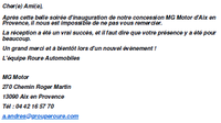 MG Motor Aix en Provence Remerciements Imagette